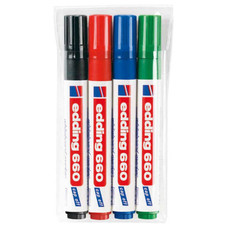 EDDING Paq.4 marcadores pizarra 660 trazo 1,5-3mm surtidos